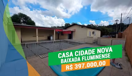 Casa 3Qts/1St c/ piscina na Baixada Fluminense - Cidade Nova
