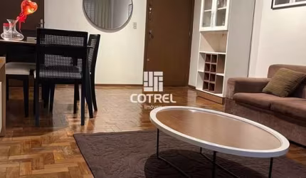 Apartamento mobiliado com 2 dormitórios, suíte, dependência e garagem