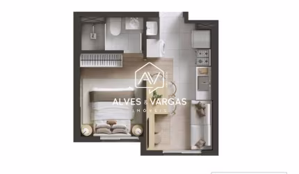 Apartamento com 1 quarto à venda na Avenida República Argentina, 4483, Novo Mundo, Curitiba por R$ 259.400