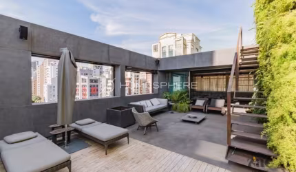 Edificio Itabiri Alameda Casa Branca, 930. Cobertura à venda Jardim América, 3 quartos, sendo 3 suítes, 449m², reformada Projeto Paloma Yamagata e Paisagismo Gilberto Elkis, piscina, área gourmet e 3 