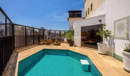 Jardim América Alameda Itu, 547. Cobertura à venda Jardim América, 455 m², 4 suítes, piscina, área gourmet, 4 vagas e vista 360º para o Jardins