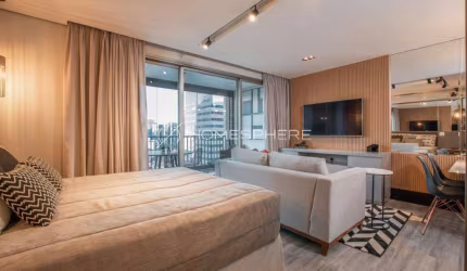 Edifício Pedra Faria Lima Av. Horácio Lafer, 62. Apartamento à venda Itaim Bibi, 61m², 1 quarto sendo 1 suíte, mobiliado, 1 vaga e lazer no Condomínio Pedra Faria Lima