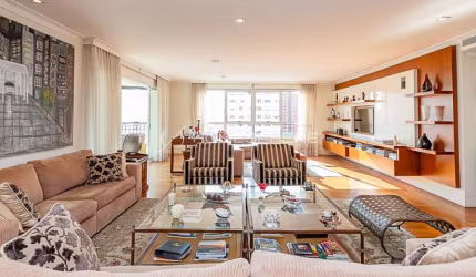 Parc D'orsay Rua Doutor Fláquer, 62, Paraíso. Apartamento à venda, 340 m², 4 suítes, mobiliado, andar alto, varanda, 5 vagas e lazer. Porteira fechada no Condomínio Parc D'Orsay, Paraíso