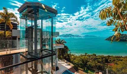 Imóveis à venda em Praia Vermelha do Sul, Ubatuba - SP. Casa de Condomínio à venda em Praia Vermelha do Sul, vista para o mar, 4 suítes, 1200 m², elevador, piscina, área gourmet e 12 vagas