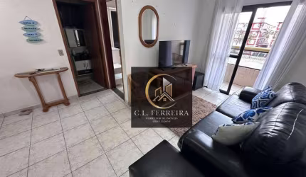 Apartamento mobiliado com 1 dormitório à venda por R$ 295.000 - Vila Tupi - Praia Grande/SP