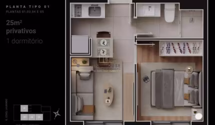 Apartamento para Venda em Curitiba, Centro, 1 dormitório, 1 banheiro