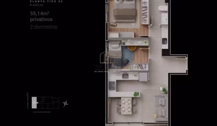 Apartamento para Venda em Curitiba, Centro, 2 dormitórios, 1 banheiro, 1 vaga