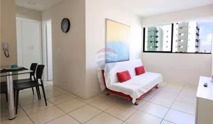 Apartamento de 43 metros quadrados totalmente mobiliado e equipado disponível para Locação no Coração do Bairro da Torre - Lazer completo