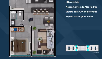 Apartamento 01quarto/dormitório, 01vaga/box no condomínio Livin' Resort House!