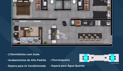 Apartamento 02quartos/dormitórios, 01vaga/box no condomínio Livin' Resort House!