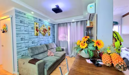 Apartamento mobiliado de 3 Quartos, sendo 1 suíte, 1vaga coberta. Gesso, iluminação Led e Móveis Planejados. Condomínio com Infra completa. São José.