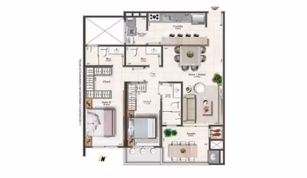 Apartamento 2 suítes em Campinas-SJ