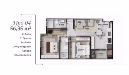 LANÇAMENTO APARTAMENTO 2 DORMITÓRIOS EM ITAPEMA