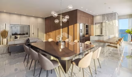 APARTAMENTO EM CONSTRUÇÃO NO BAIRRO PEREQUÊ, PORTO BELO, SC, ESPAÇO GOURMET COM CHURRASQUEIRA, LAVABO, 03 SUÍTES, E 02 VAGAS DE GARAGEM.