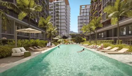 Apartamento na praça Passeio Pedra Branca de 2 dormitórios sendo 1 suíte e 1 vaga de garagem.