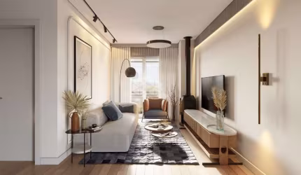 Apartamento 2 dormitórios (1 suíte), 67,18m² privativos, 1 vaga de garagem, no Centro de Canela, a 450 metros da Catedral.
