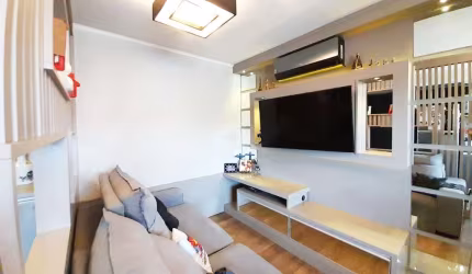 Apartamento totalmente mobiliado 54m² 02 dormitórios 01 vaga no Bairro Fátima, em Canoas