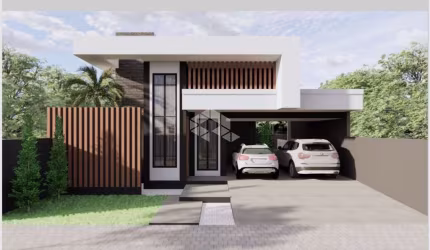 Casa em Tijucas com Piscina, sala e cozinha integradas, 03 quarto, 01 Demi suíte, 01 suíte, garagem coberta para 02 carros