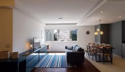 Apartamento mobiliado 137m2 com 3 dormitórios  2 banheiros 1 vaga