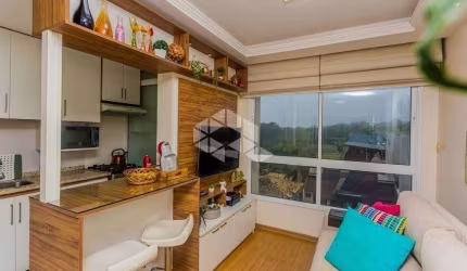 apartamento de 2 dormitórios e 1 vaga de garagem no bairro Jardim Itu em Porto Alegre. Semi-mobiliado com móveis planejados