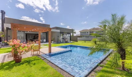 Casa térrea com 3 suítes e vista para o lago no Terraville em Porto Alegre.