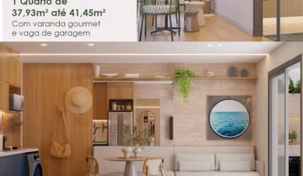 Apartamento de sala e 1 quarto com 1 vaga em Camboinhas