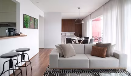 Apartamento para locação na Vila Olímpia de 90m² com 1 suíte e 2 vagas.