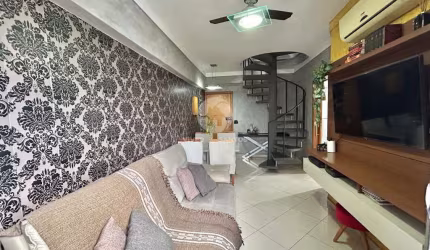 Apartamento duplex com área de lazer privativa- Embaré - Santos