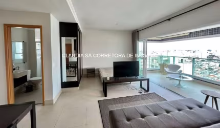 Studio mobiliado para locação no Composite Anália Franco, São Paulo-SP: 1 quarto, 1 banheiro, 2 vagas de garagem - 55,00 m².