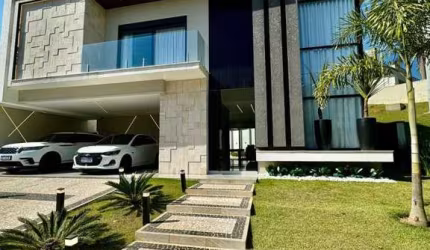Excelente casa no condomínio new ville 4 suites Piscina Mobiliada