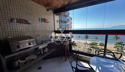 Apartamento frente mar com 2 vagas na garagem à venda, Martim de Sá, Caraguatatuba, SP
