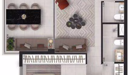Apartamento 2 Dormitórios (76m²), 2 Suítes, Varanda gourmet, 1 Vaga. Próximo do Jockey Clube de São Paulo