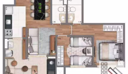 Apartamento 2 dormitórios (60m²), 1 Suíte, Terraço, 1 Vaga. Próximo da estação do metrô Tucuruvi