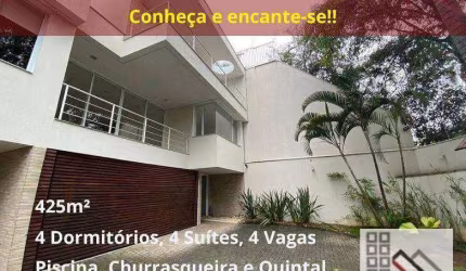 Casa de Alto Padrão em Condomínio 4 Dormitórios (425m²), 4 Suítes, 4 Vagas. Próximo da Fonte de Água Petrópolis