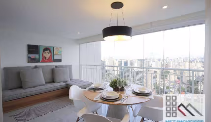 APTO 1 DORM (57m²), 1 SUÍTE, VARANDA, DECORADO E MOBILIADO. NA JUSCELINO E AO LADO SHOPPING JK