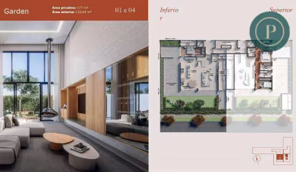 Apartamento Garden com 4 suítes no AhuR