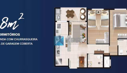 Apartamento à venda, 2 dormitórios, 2 vagas em Condomínio Clube Verano Home Resort!