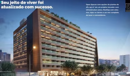 Studio quarto e sala para venda com vista mar em Armação Pituba com varanda e infraestrutura completa