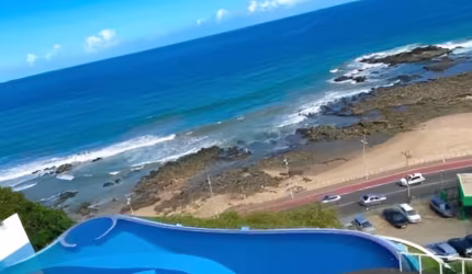 Apartamento vista mar com 2/4, suíte, varanda, 2 vagas, no Terrazzo Ondina