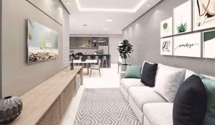 Apartamento para Venda em Praia Grande, Ocian, 3 dormitórios, 1 suíte, 2 banheiros, 2 vagas