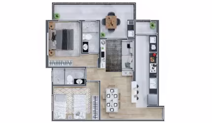 Apartamento para Venda em Praia Grande, Mirim, 2 dormitórios, 1 suíte, 2 banheiros, 1 vaga