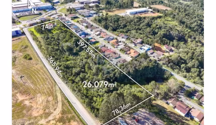Terreno comercial e industrial com casa em Santa Catarina, São Bento do Sul com 26.000m2 ao lado da SCM Tecmatic