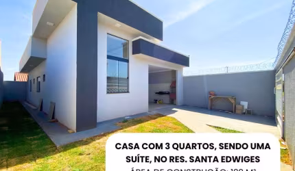 Casa com 3 Quartos e 2 banheiros à Venda, 122 m² por R$ 370.000 - senador canedo