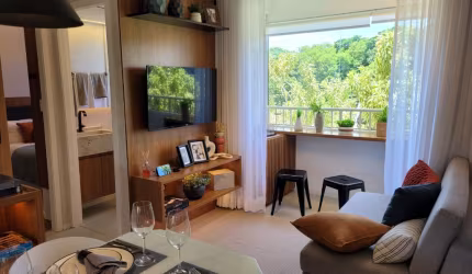 Apartamento 2 quartos, Parque Prado, 43 m², varanda gourmet, garagem, lazer e conveniência