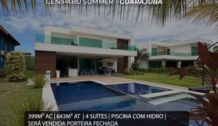 GENIPABU SUMMER HOUSE - GUARAJUBA - Casa Alto Padrão NO COND. GENIPABU SUMMER SQUARE - GUARAJUBA. 4 SUÍTES E PISCINA