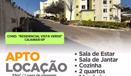 Apto para alugar em Cajamar, Polvilho, 1800,00, 2 quartos,  2° andar, 1 vaga coberta, 53m², sem elevador