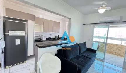 Apartamento Vista mar, mobiliado,com 1 dormitório à venda, 53 m² por R$ 360.000 - Caiçara - Praia Grande/SP