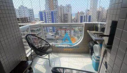 Apartamento com varanda gourmet,  2 quartos sendo 1 suíte,  à venda, por R$ 470.000 - Aviação - Praia Grande/SP