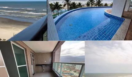Apartamento em prédio frente ao mar em Praia Grande