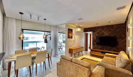 Apartamento Mobiliado com Sacada Gourmet Vista Mar e Lazer Completo